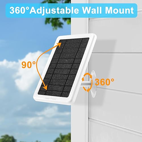 Miniatura 4 de Panel solar para cámara de anillo, compatible con Ring Stick Up Cam, Stick Up Cam Pro, Ring Spotlight Cam, Spotlight Cam PlusPro Battery (paquete de