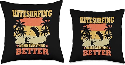 Miniatura 3 de Kitesurf motif equipment Makes Everything Better-Kitesurfing Throw Pillow, 16x16, Multicolor