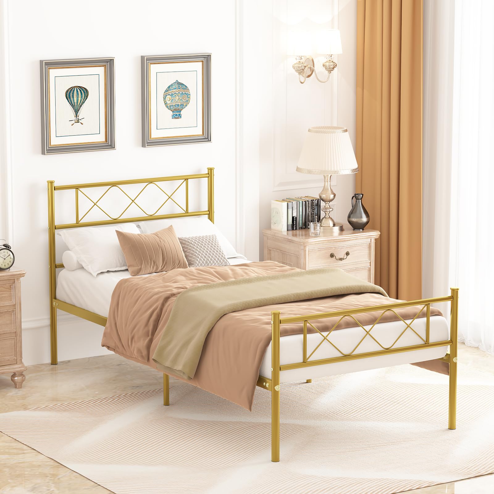 Amazon.com: Weehom Twin Size Metal Bed Frame Mattress