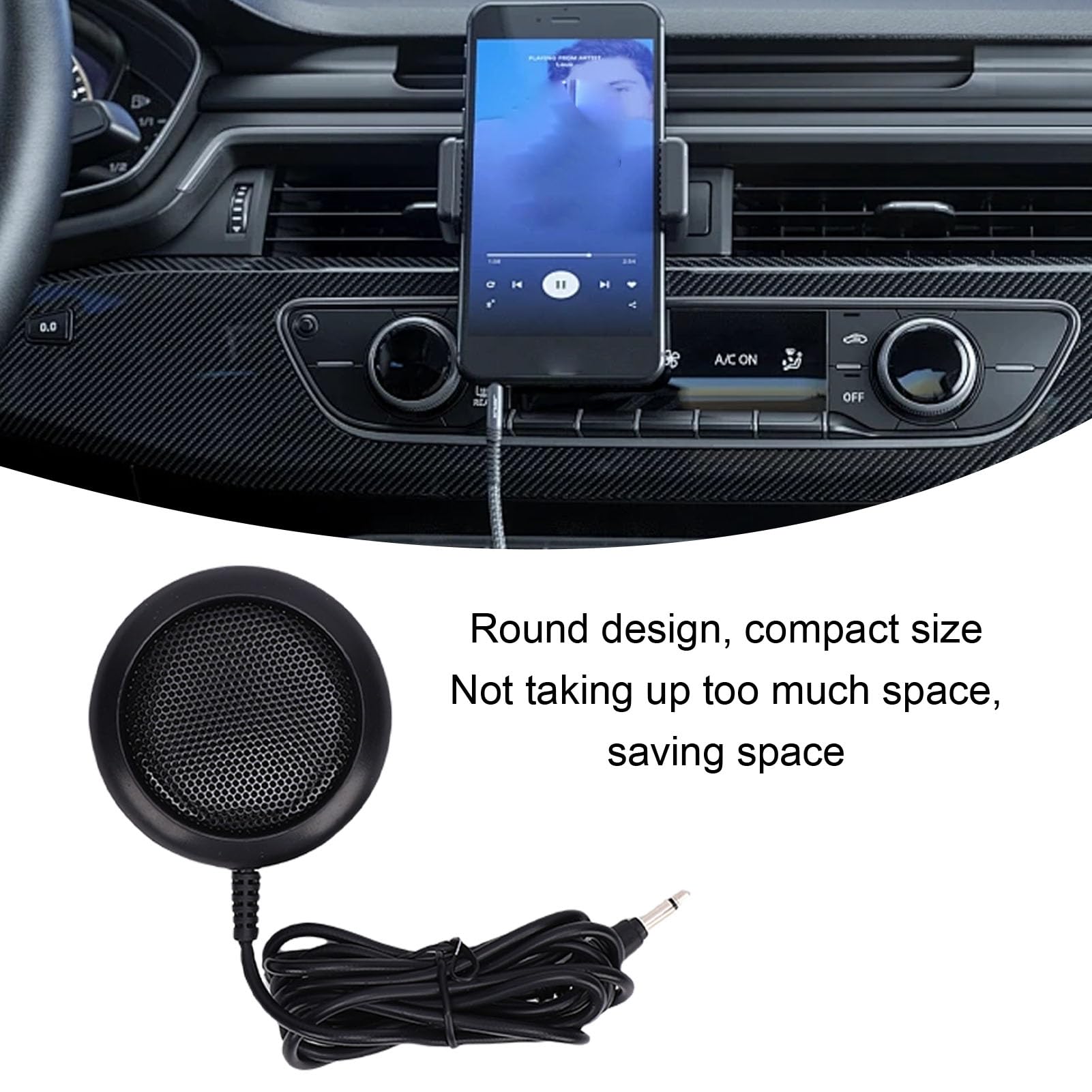 Altoparlante Esterno per Autoradio, Altoparlante Radio CB da 1 W con Spina da 3,5 Mm con Base Adesiva, per Ricetrasmettitore Mobile e Altre Autoradio 7x7x2,2 Cm /