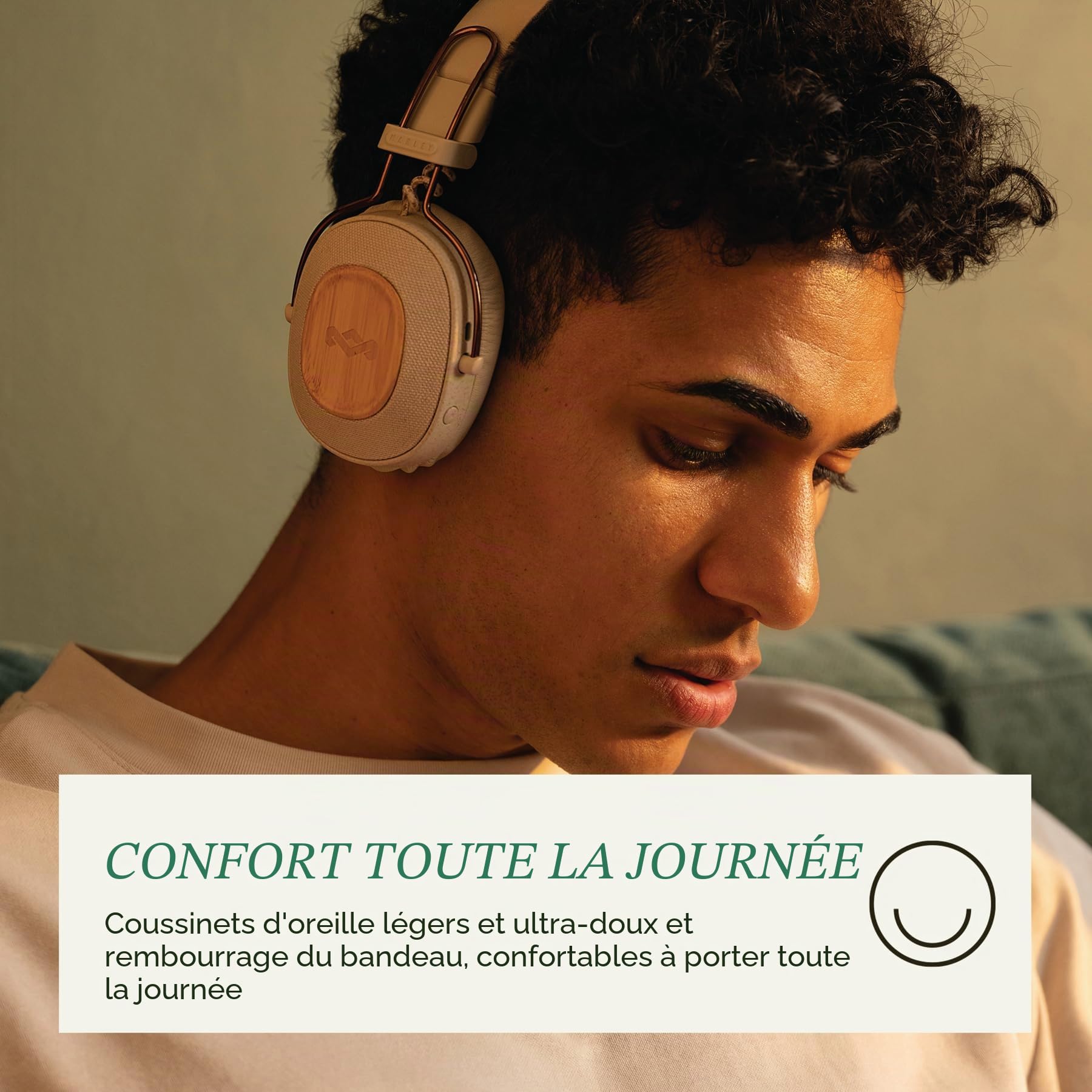 House of Marley Positive Vibration Riddim Casque sans Fil on-Ear - Crème