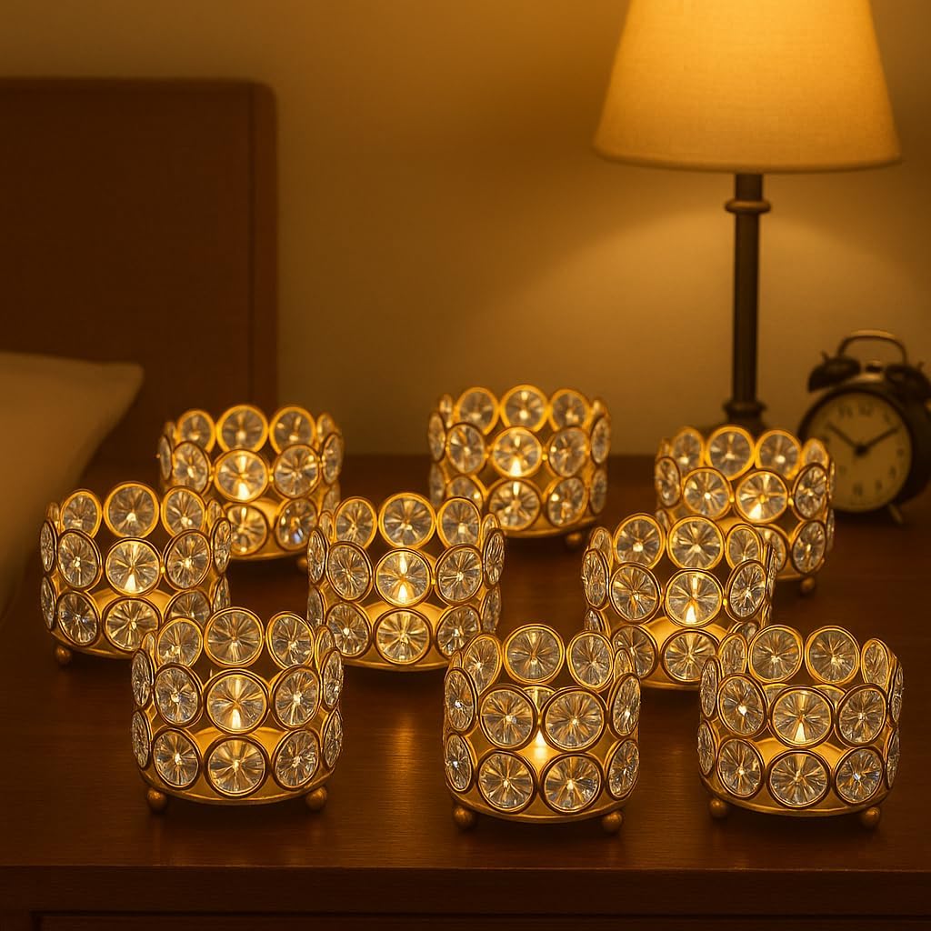 Tealight Candle Holder Votives Bowl for Home Decoration Diya Diwali Decoration Lights Centerpieces for Wedding Home Party Table (Gold (Pack of 10))-image-40