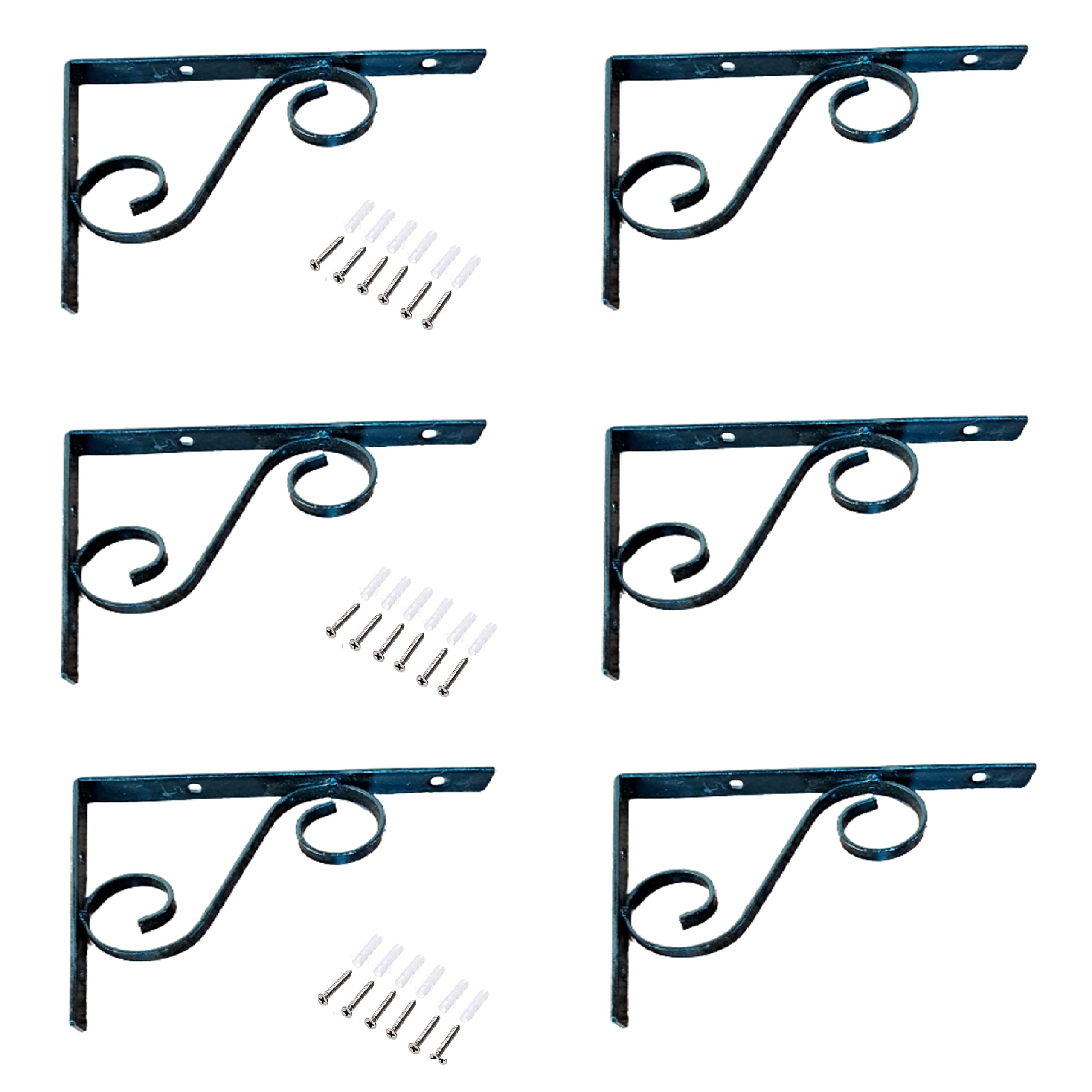 Q1 Beads 6 Pack 8" inch Right Angle Bracket L Shaped for Wall Shelf, Shop, Showroom, Rack (8 x 6 Inches, Black Powder Coated) (B09QXCMCHH) Amazon Price History, Amazon Price Tracker