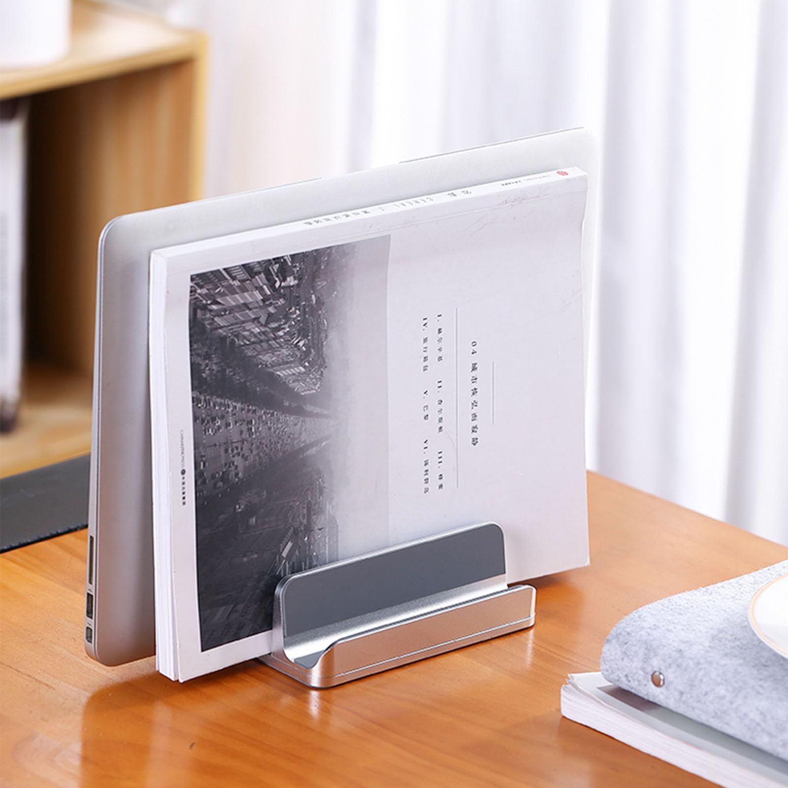 Supporto Verticale per Laptop, Supporto Regolabile per scrivania a 2 Slot, Base per Supporto da scrivania per Laptop,