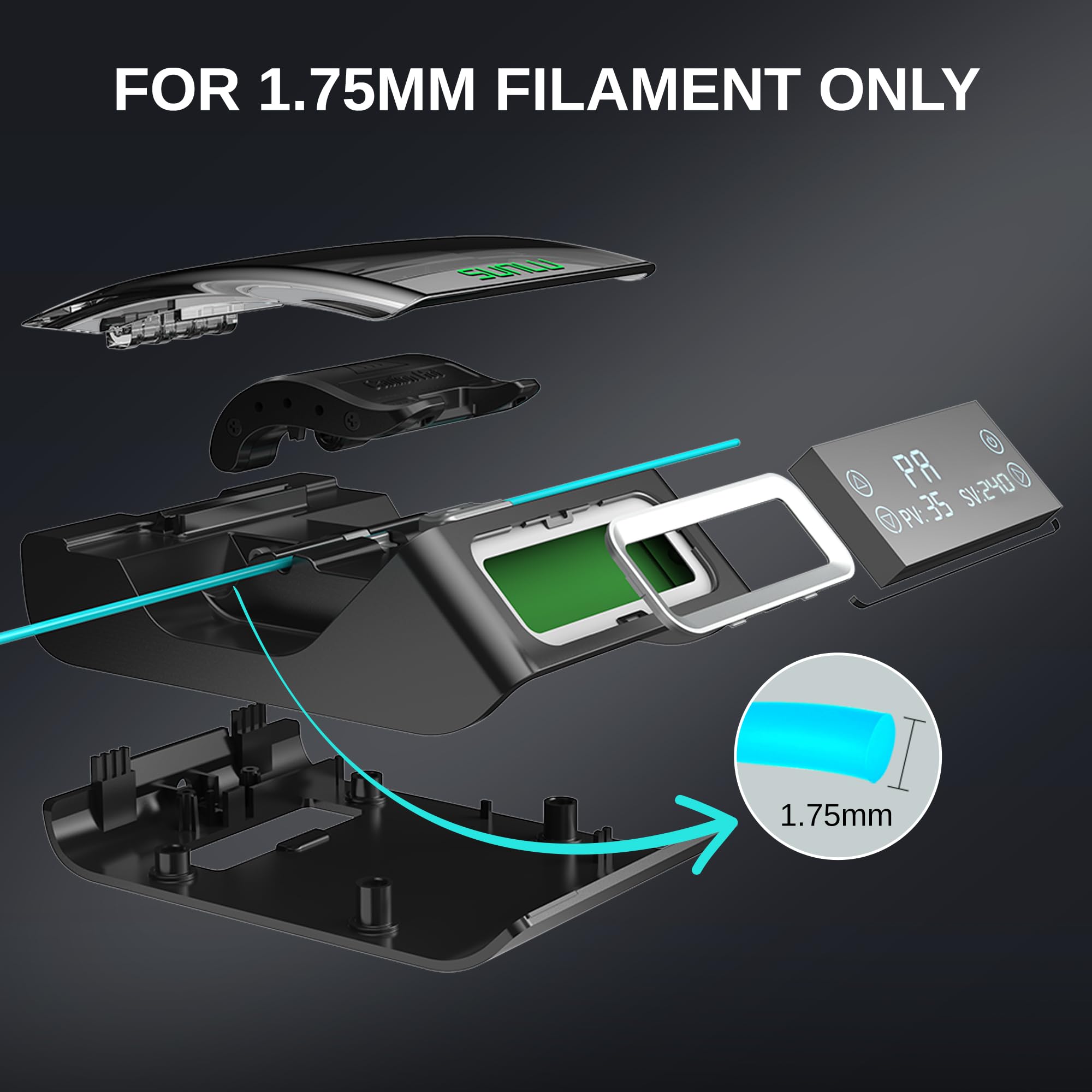 SUNLU Filament Verbinder für 1,75 mm 3D Drucker Filament, 200 PTFE Hülsen