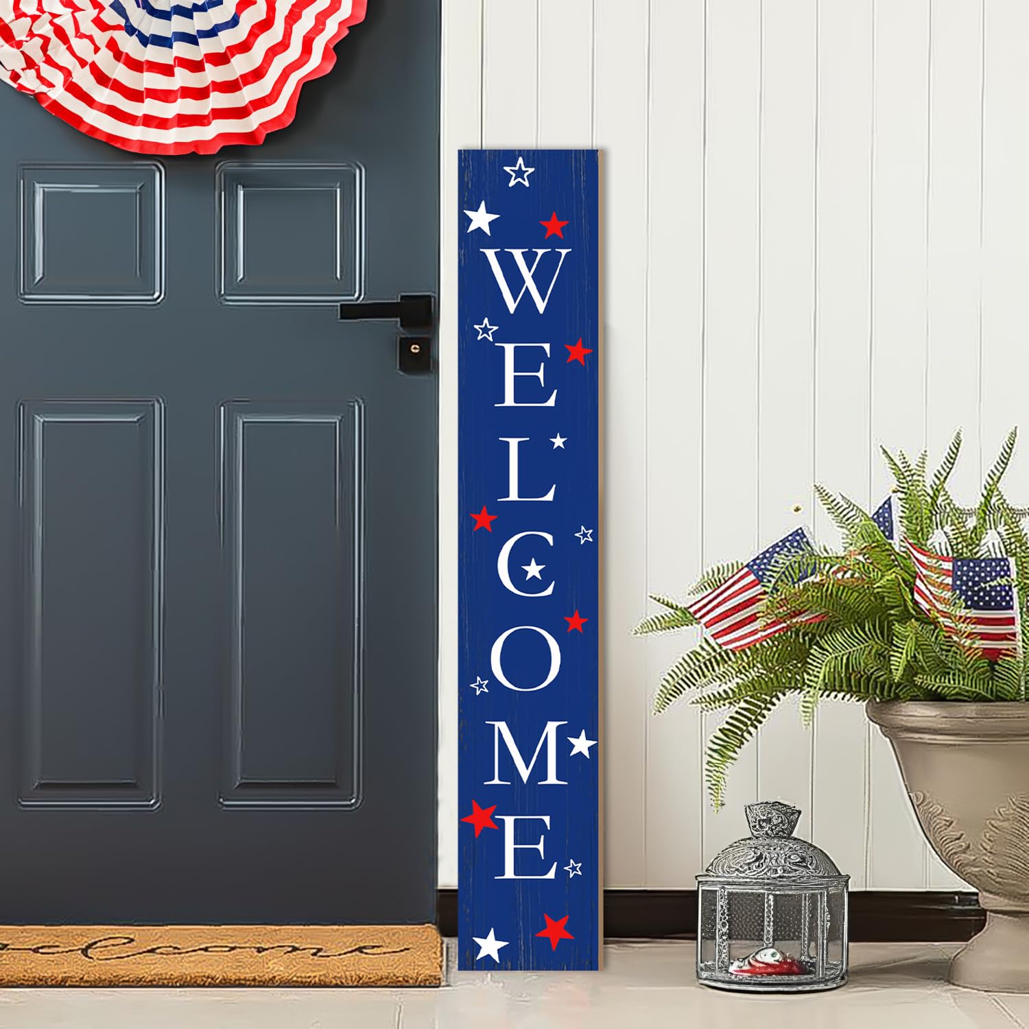 Morigins Welcome American Gnomes Hausflagge – 4. Juli, Patriotisch, 71,1x101,6 Cm