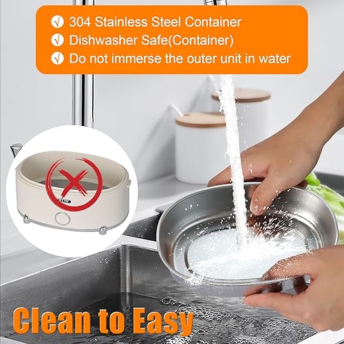 Miniatura 6 de Calentador eléctrico de almuerzo  Fiambrera térmica portátil, 1.2L, 60W, 1224110220V, para cochecamiónoficina y viajes (blanco)