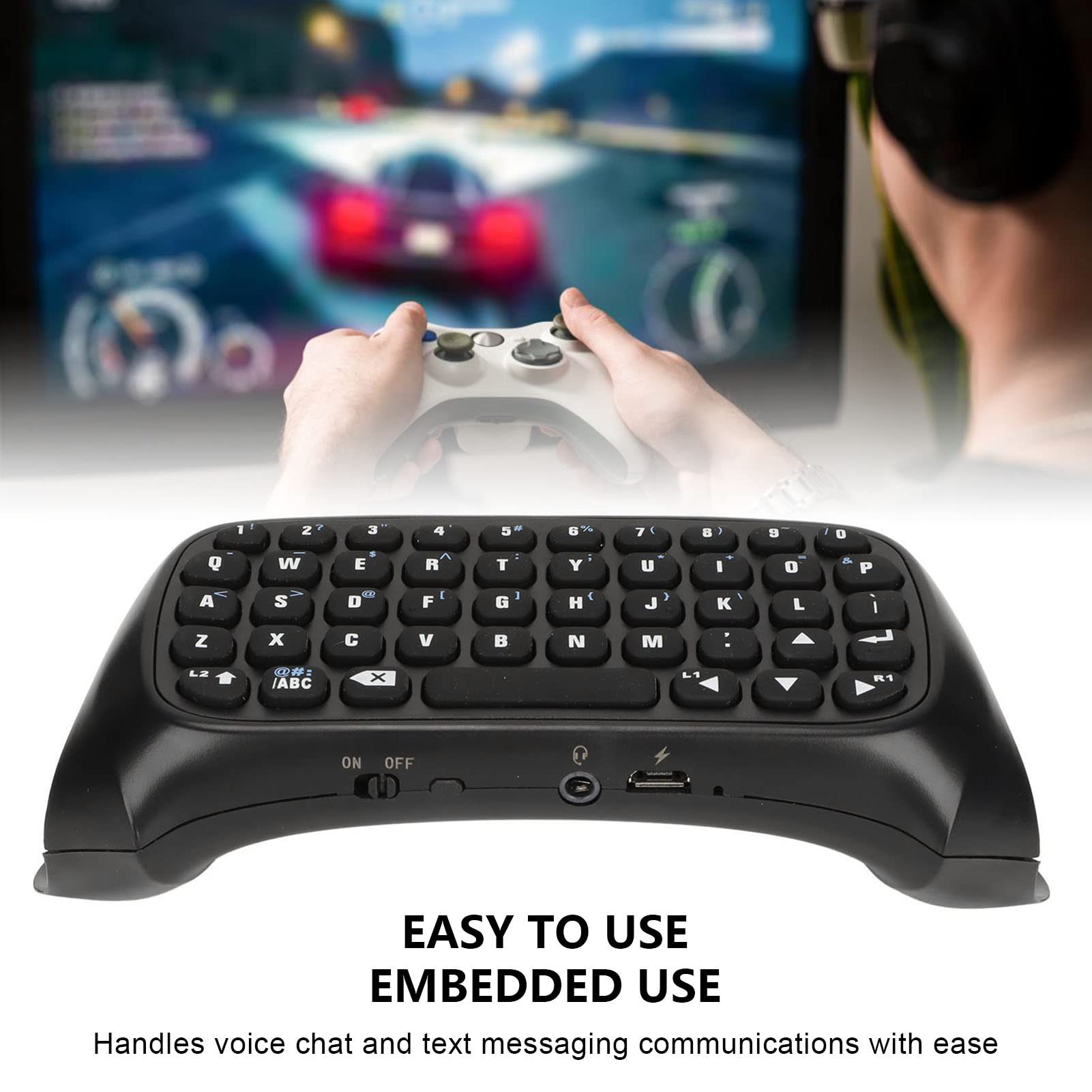 Teclado Controlador para Empuñaduras de Controlador PS4, Diseño Integrado, Mantiene El Estilo Original, Teclado Controlador Bluetooth Inalámbrico Multifunción para Chat de Texto PS4, Internet