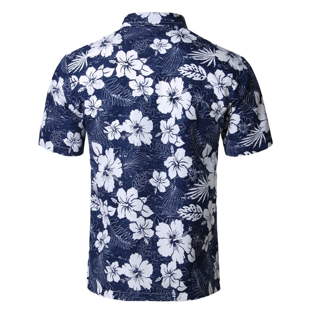 Camicie 3D con stampa palma, maniche corte con scollo a V monopetto top oversize, camicia hawaiana estiva da uomo
