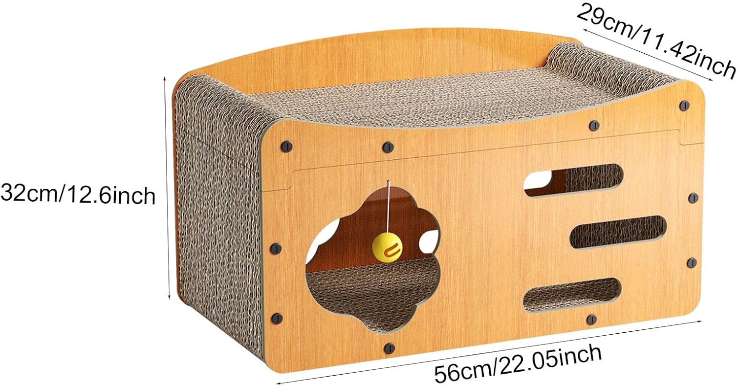 Cat Scratcher House Cat Scratch Bed Scratching Board Kitten Toy Supplies Corrugated Density Board Prevents Furniture Damage Suita, 56cmx29cmx32cm