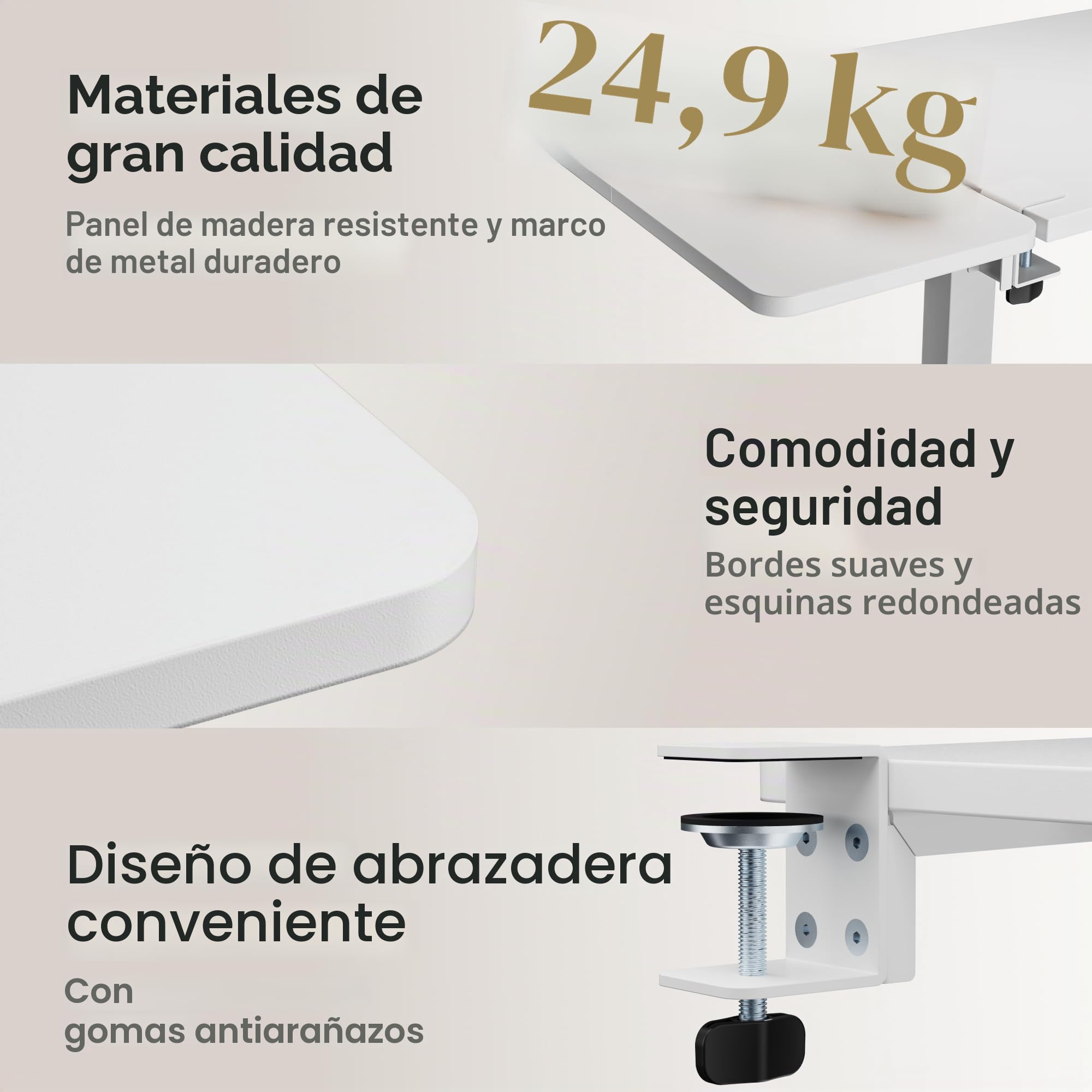 PEGZONE Extensión de escritorio con cajones de almacenamiento, 600 x 300 mm, ampliación ergonómica para escritorio, bandeja para teclado, estante para reposabrazos, adecuado para el hogar y la oficina