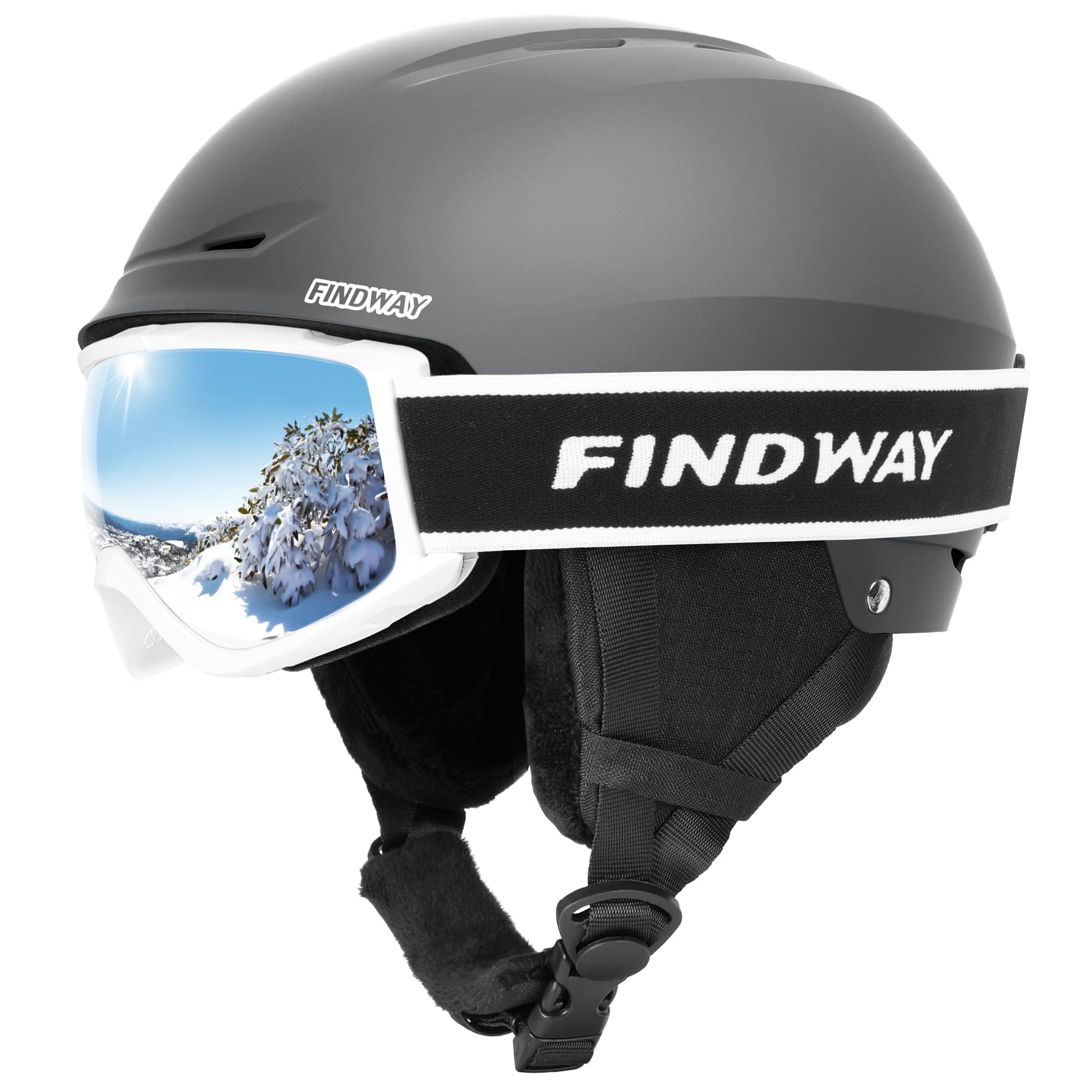 Condition photo showing New/Like New for findway ski helmet set, snowboard helmet with goggles for adults [shockproof] safety durable abs shell and protective eps foam inner shell, snow sports helmet and glasses for men women youth