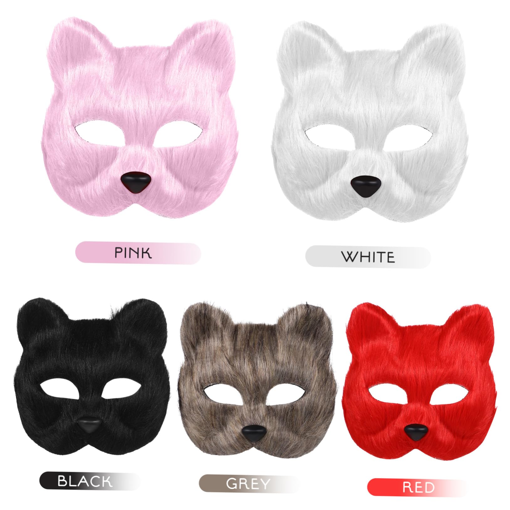 5pezzi Maschera Fox Per Masquerade e Per Halloween e Decorazioni Festive