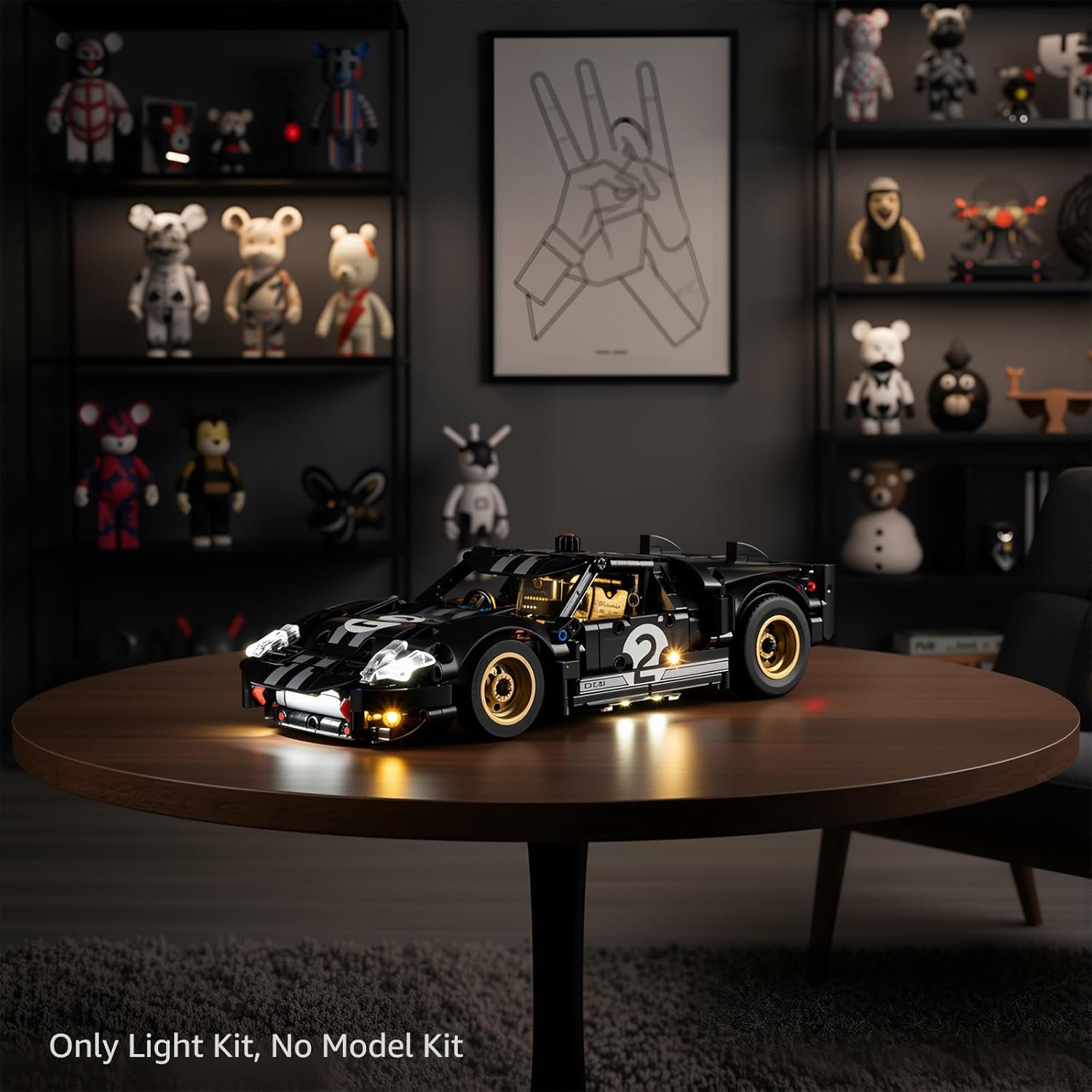 Kyglaring Light Kit Compatible with Lego 1966 Ford GT40 MKII Race Car 42223 Building Blocks, Upgrade Touch Control & Dimming, Lights Only, Model Set Not Included, Touch Version
