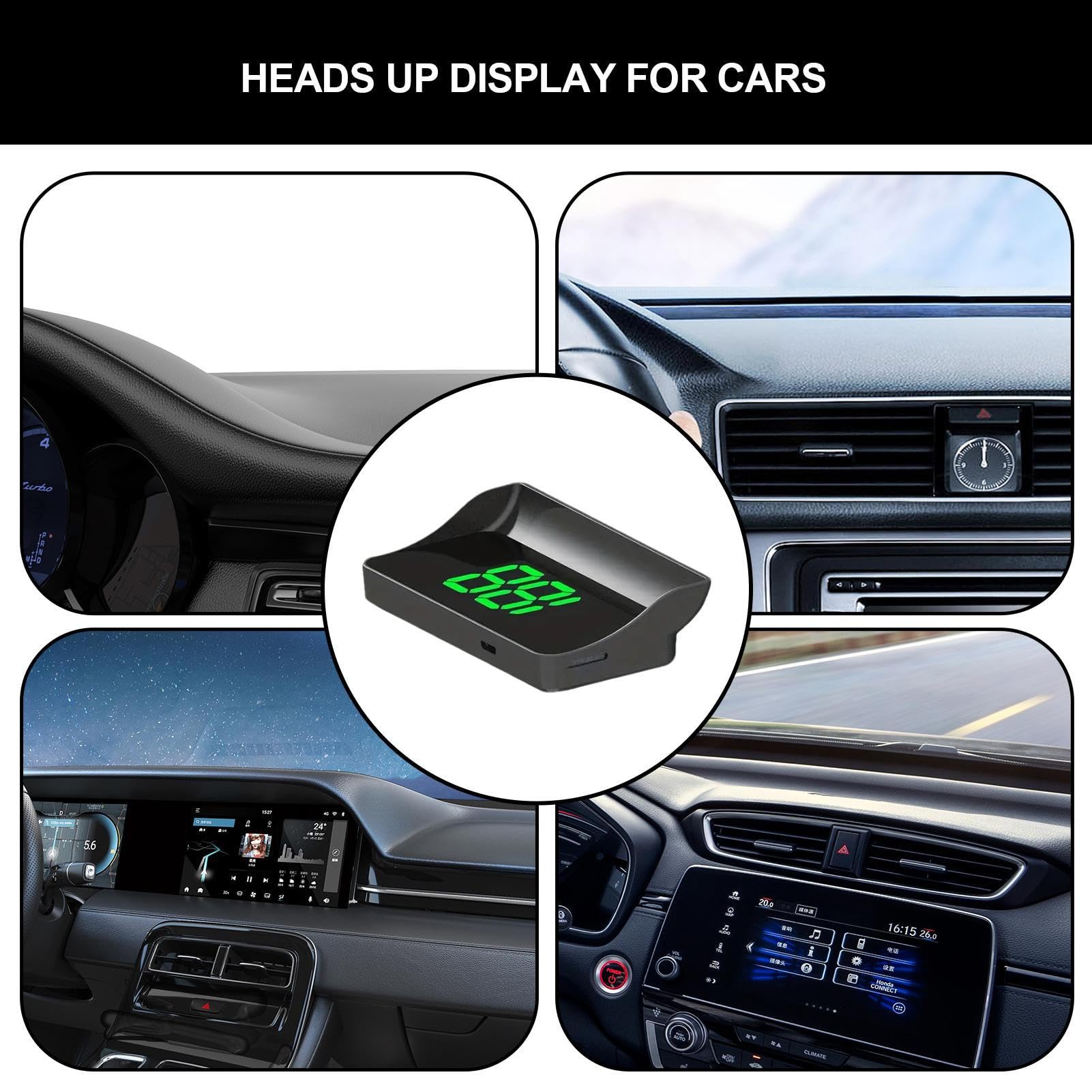 Rrlihjgu Affichage tête haute pour pare-brise de voiture, affichage HUD pour pare-brise de voiture | Affichage tête haute instantané, écran LED coloré, pare-sole | Affichage du compteur de vitesse Rrlihjgu Affichage tête haute pour pare-brise de voiture, affichage HUD pour pare-brise de voiture | Affichage tête haute instantané, écran LED coloré, pare-sole | Affichage du compteur de vitesse