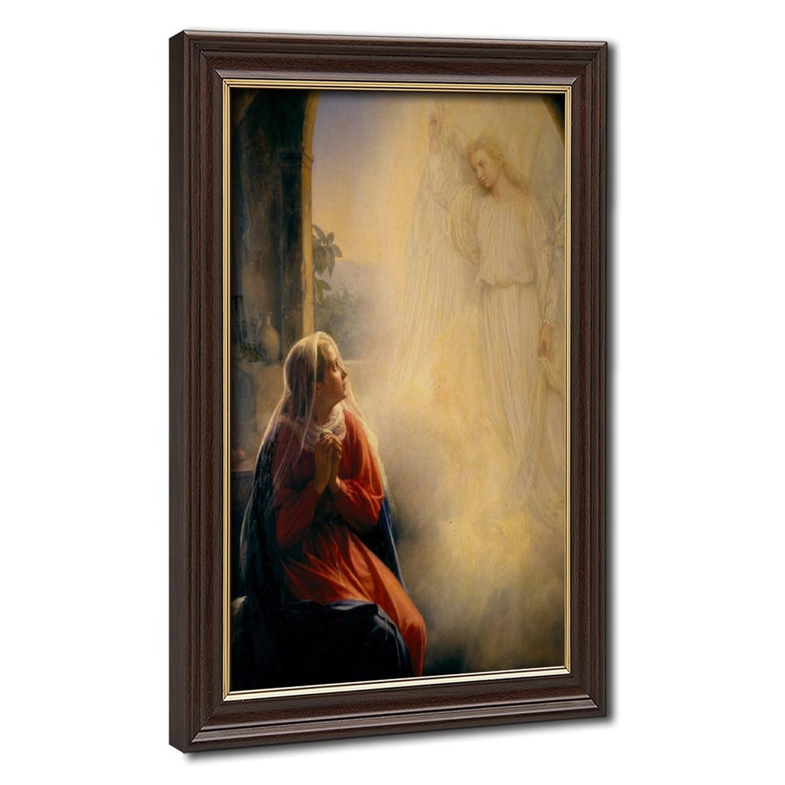WCYB Carl Heinrich Bloch - The Annunciation Posters Prints Canvas Deco Paintings Wall Art Hangable Frame 12" L X 18" W