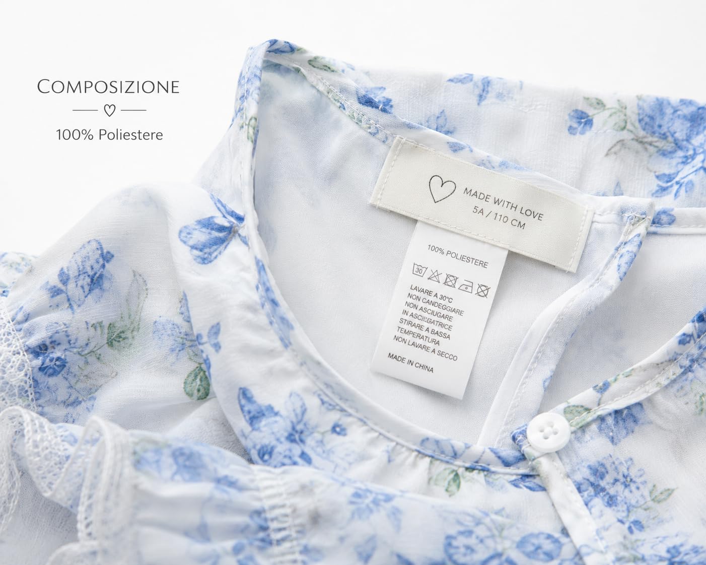 Mayoral Vestito Bambina Elegante Floreale con Farfalle, Volant e Pizzo, Manica ad Aletta, Girocollo, Chiusura Zip, Cerimonia e Occasioni Speciali, 3960