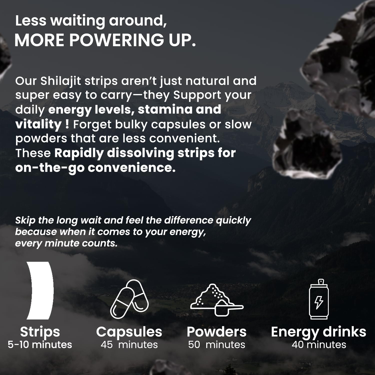 Shilajit Oral Strips for Men & Women | Himalayan Shilajit Supplement | High Absorption | More Bioavailable | Energy Support | Workout Recovery | Fast Dissolving | Folic Acid 80% | 30 Oral Strips — Amazon image 7