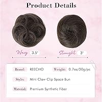 Vista 3 de REECHO 2 extensiones de moño para cabello con clip de pinza HB001, accesorio de peluca, extensiones de peinado hacia arriba para mujeres y niñas