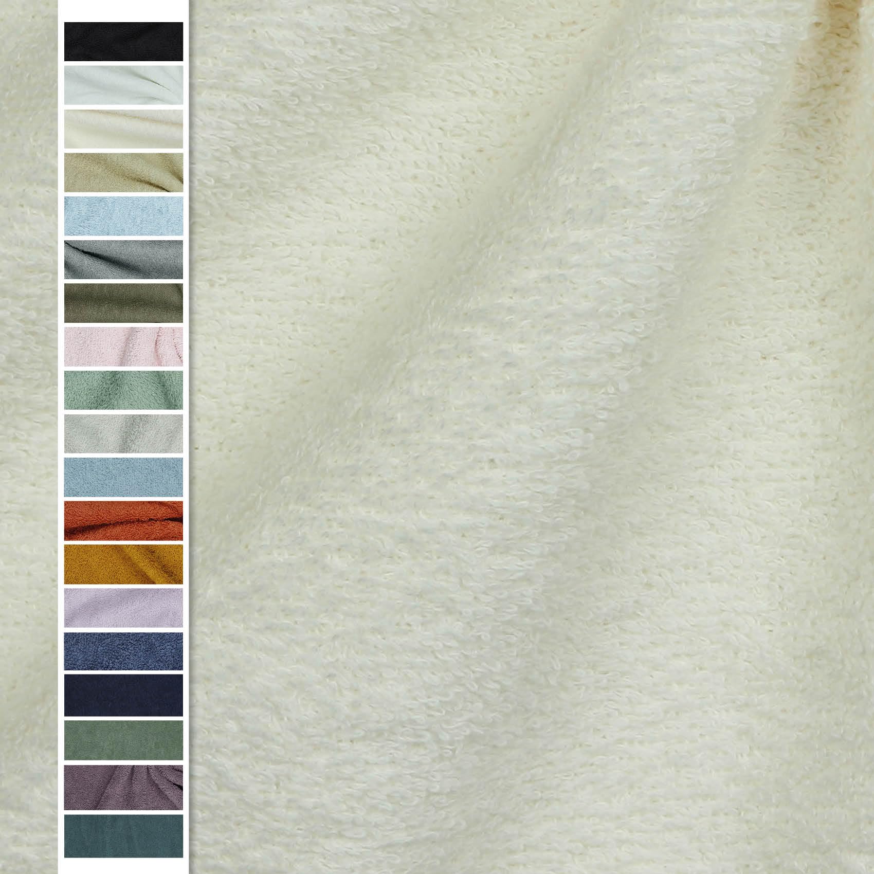 VmG-Store Terry Cloth Fabric Sold by the Metre 15 Colours for Sewing Bathrobe Terry Cloth Fabric 145 cm Width (003 I Ecru)