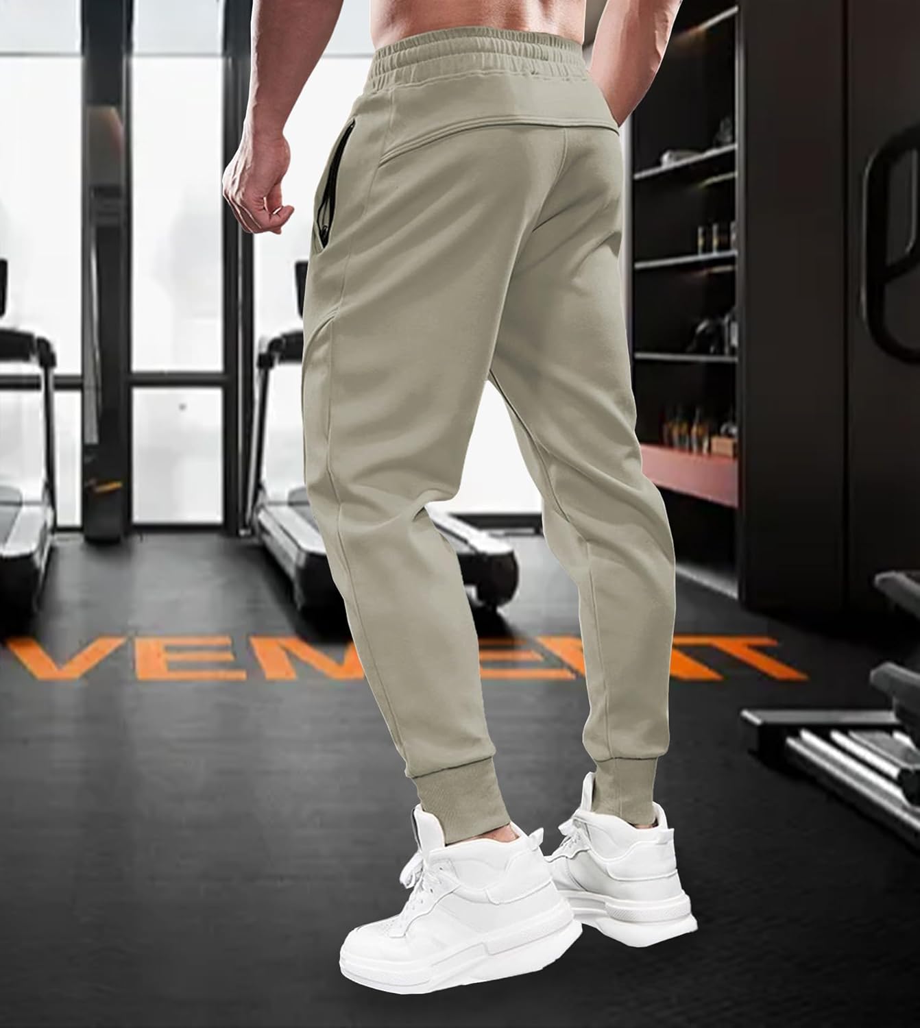 Fioboc Weekend Performance Joggers for Men Sweatpants with Zipper Pockets Athletic Jogger Mens Workout Pants M-3XL