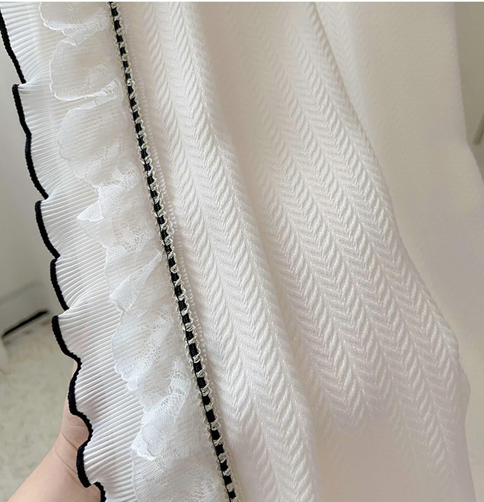 Zasłony do salonu, zestaw 2 sztuk, białe półprzezroczyste, 137 x 244 cm, tekstura pszenicy, zasłony do sypialni
