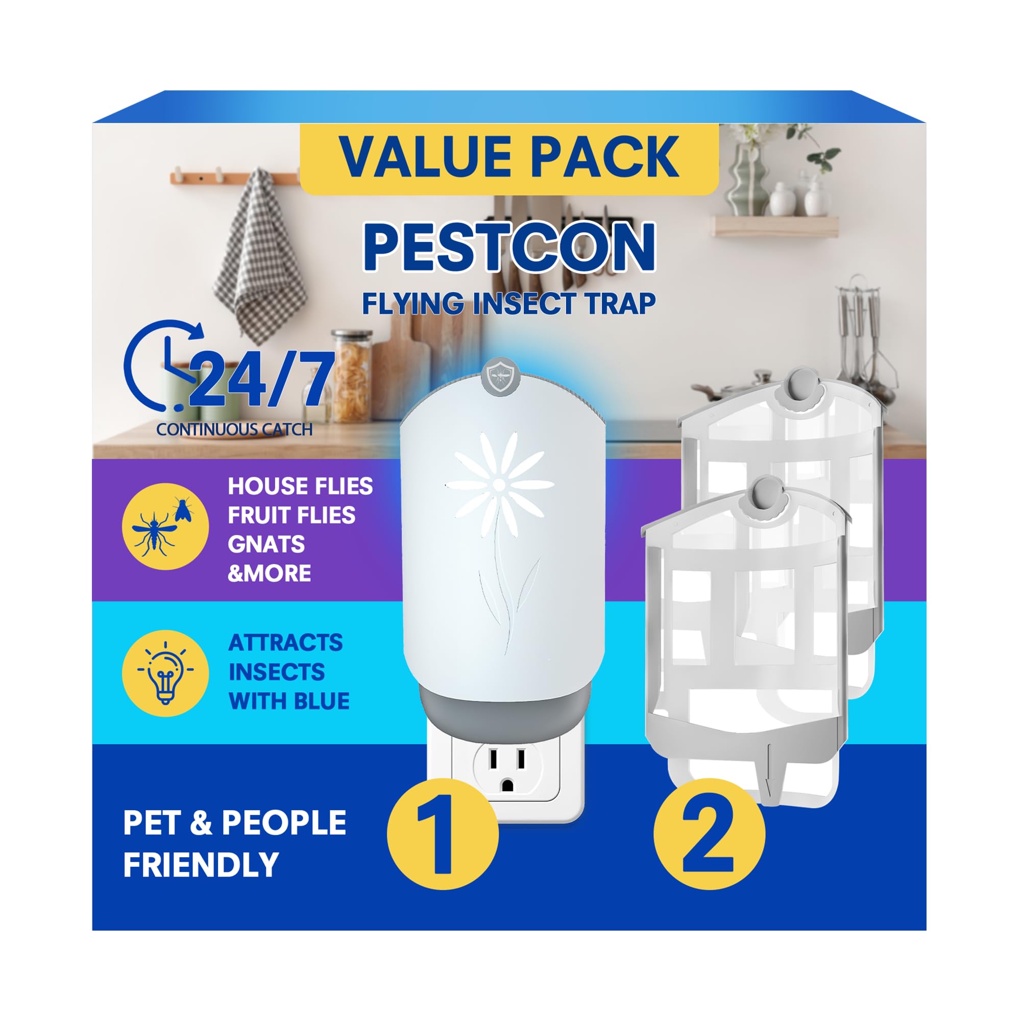 PESTCON 1 Device + 2 Refills Gnat Trap