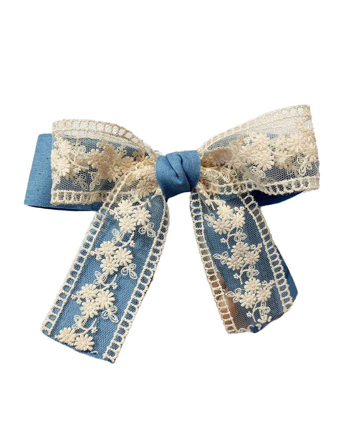 Amazon.com : BBTDIN Blue Denim Hair Clip With Lace Bow, Light Blue 