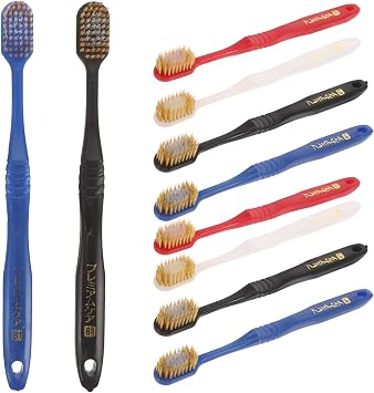 Mipcase 10Pcs Charcoal Toothbrushes Ultra Thin Bristles Oral Care Household Bathroom Accessories Mixed Colors Men Women 10pcs Pack Style