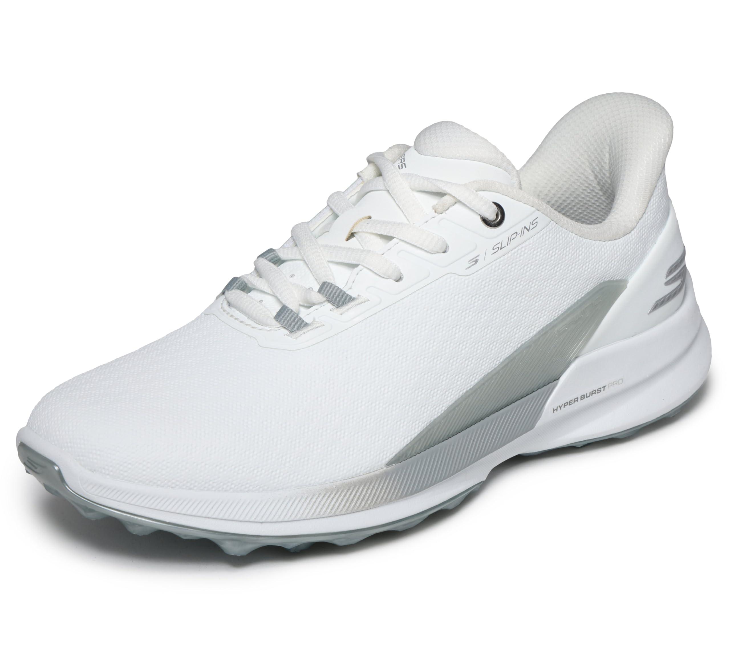 Skechers Women's Go Golf Women's Synthetic Upper Lace-Up Spike Less Golf Shoe Slip-in Trainers, Light Gray/Aqua, 5.5 UK