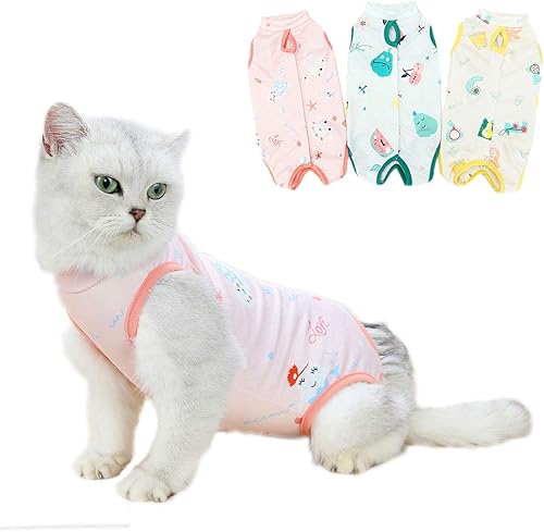 TAOZUA Traje de recuperación para gatos para heridas abdominales o enfermedades de la piel, alternativa profesional de cuello electrónico después de