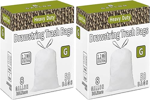 Miniatura 8 de Code J - Bolsas de basura con cordón compatibles con simplehuman Code J, 50 unidades en total, 10-10.5 galones, 38-40 litros, grosor de 1.2 mil,