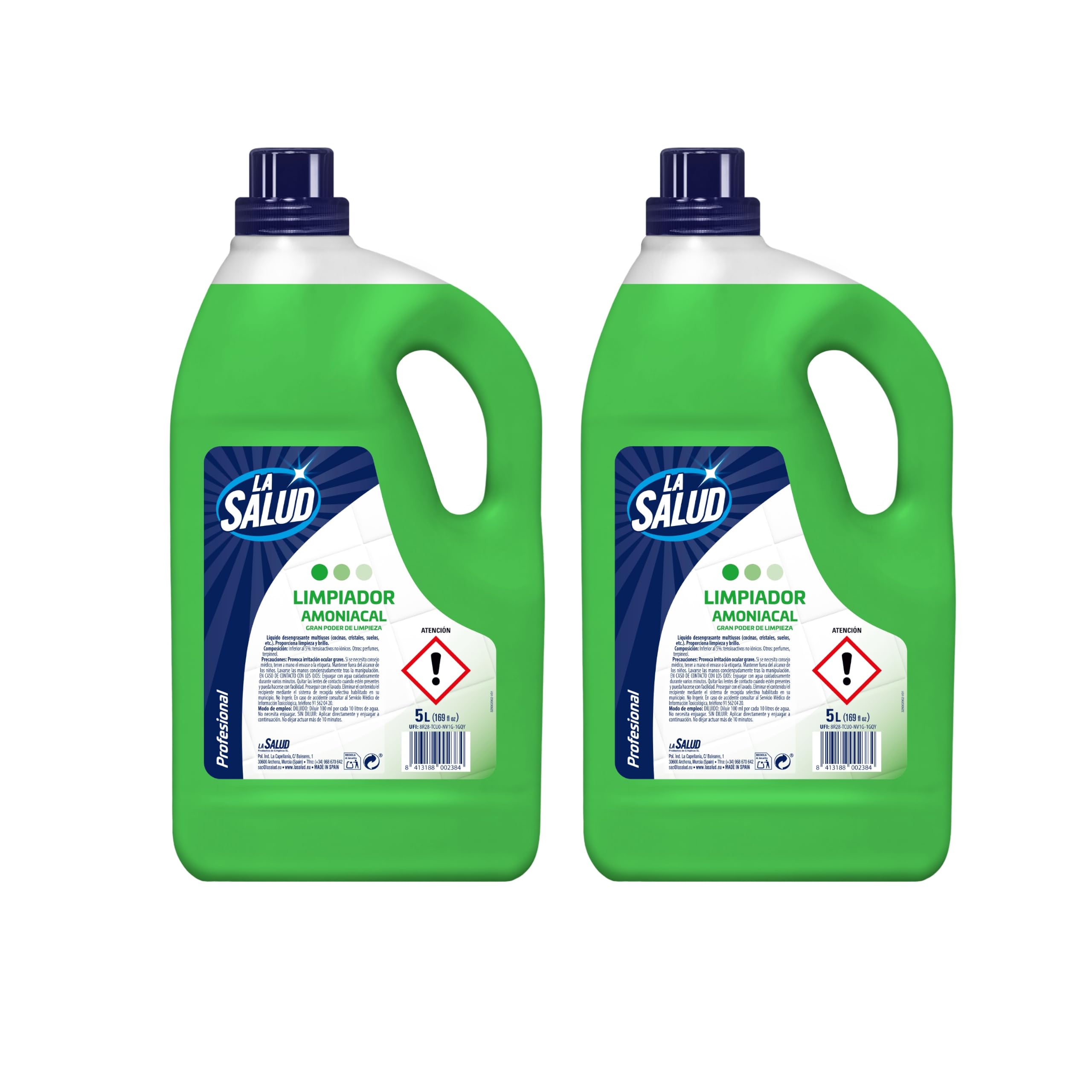 La Salud Detergente All’Ammoniaca 10 Litri | Detergente Multiuso Professionale Con Ammoniaca