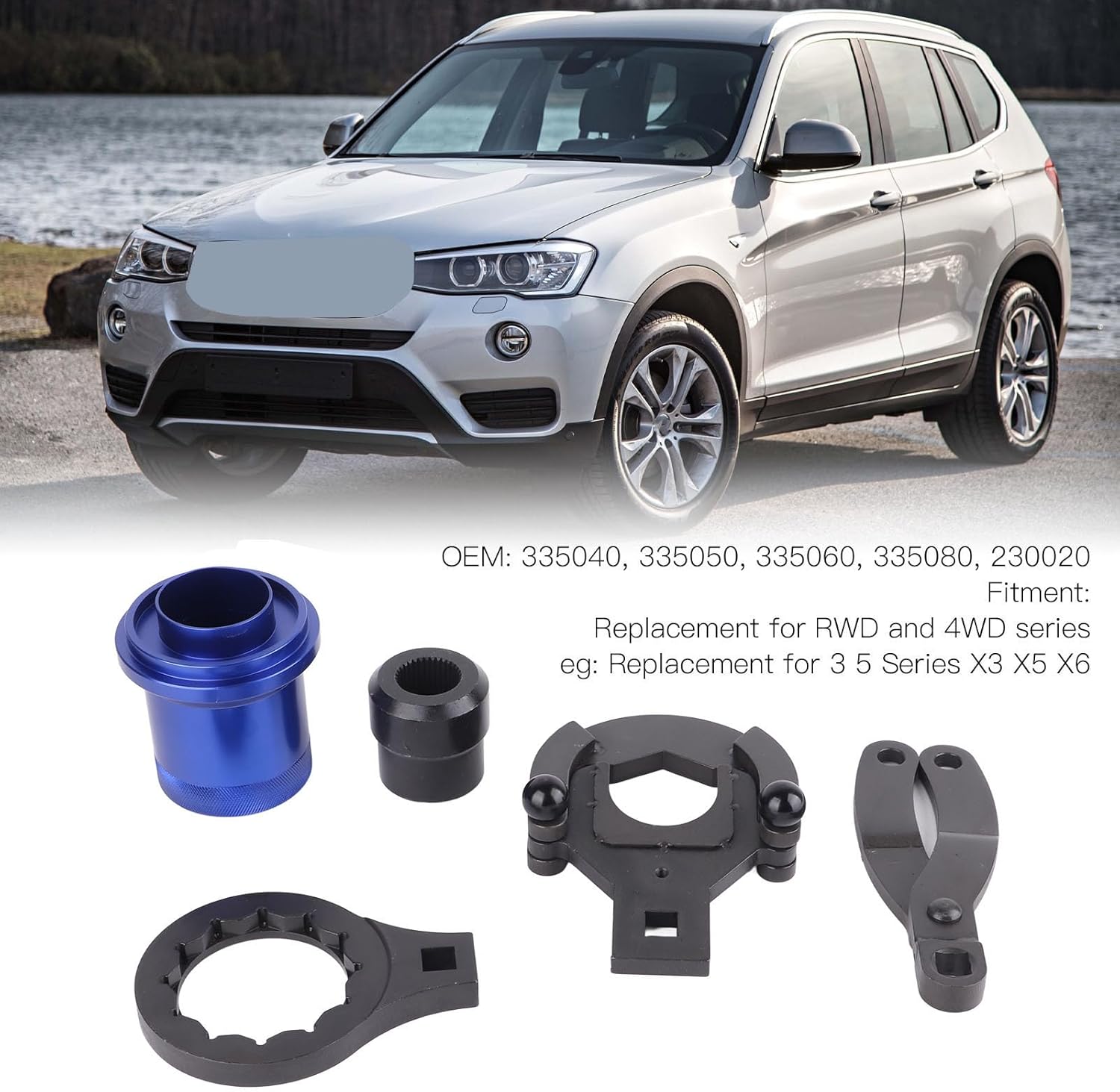 Automotive Bearing Pullers, Axle Differential Remover Installer Tool, Rear Drive Axle Differential Removal Installation Tool 335040 Replacement for 3 5 Series X3 X5 X6