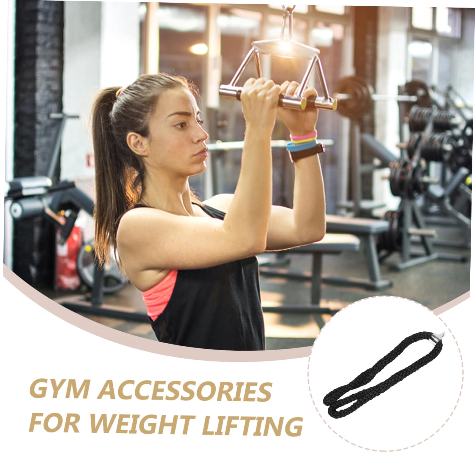 TOYANDONA Cuerda para Tríceps Cuerda Trenzada Cuerda Dinámica para Tríceps Agarres De Mano para Gimnasio Cuerda De Entrenamiento De Fuerza De Poleas Manijas Accesorio De