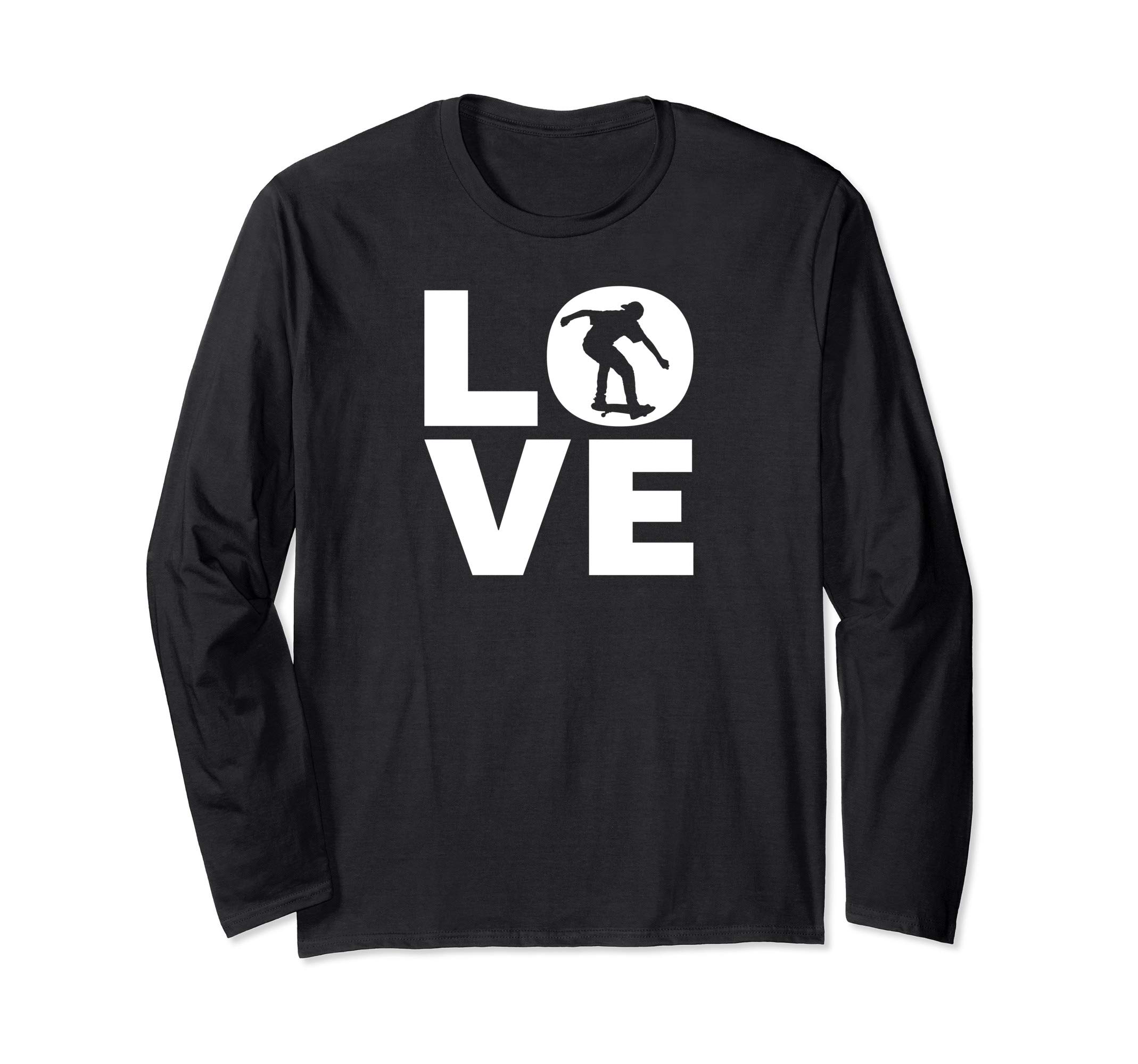 Love Skating Gift For Skaters & Skateboarders Long Sleeve T-Shirt