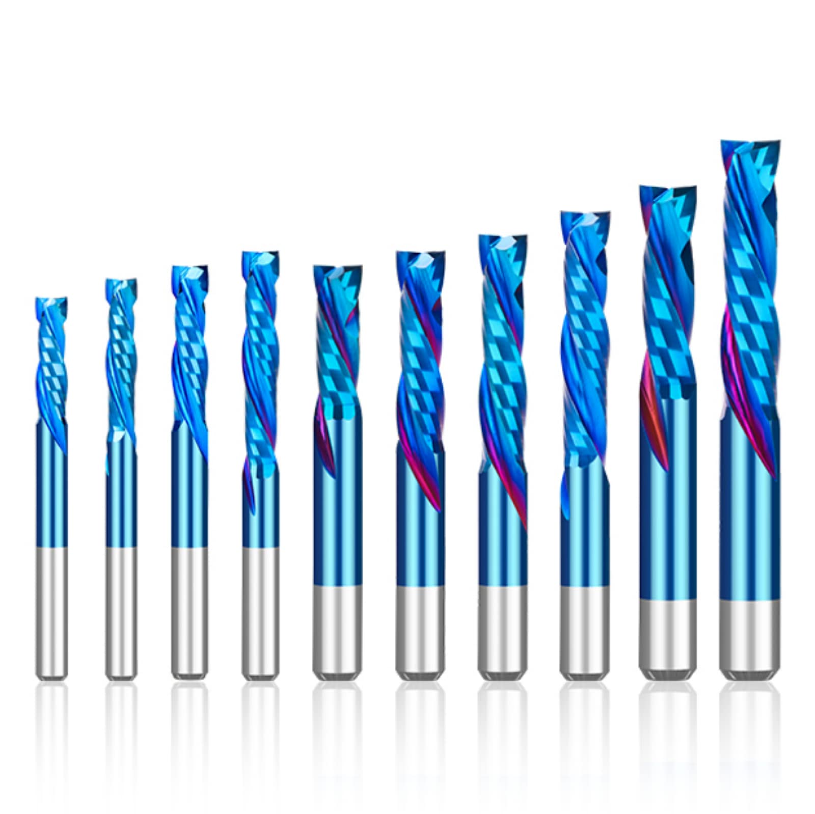 1pc Fresa A Compressione 3.175/4/6/8mm Gambo Lavorazione Del Legno UP DOWN Cut Router Di CNC Bit Due Flauti Spirale Strumento Di Fresatura In Metallo Duro,8x42x90L