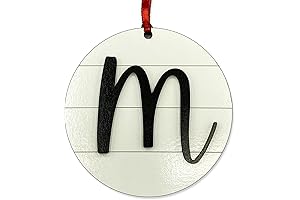 Farmhouse Monogram Wood Shiplap Initial Christmas Ornament