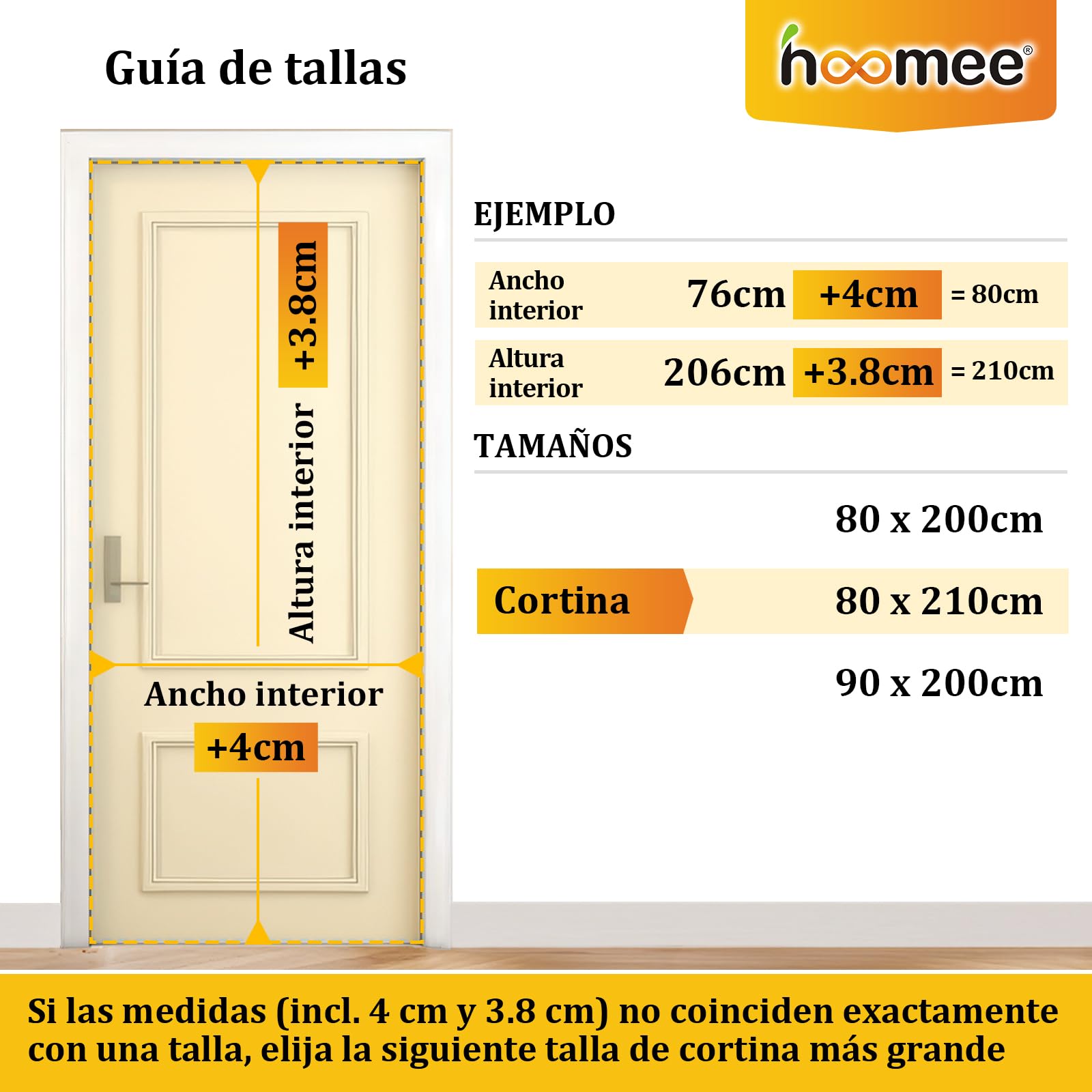 HOOMEE Mosquitera para Puerta, 80x210CM- Cortina Magnética para Puertas de Balcón o Terraza, Tejido con Fuertes Imanes para un Autocierre, Fácil Instalación sin Taladrar (Negro) — view 3
