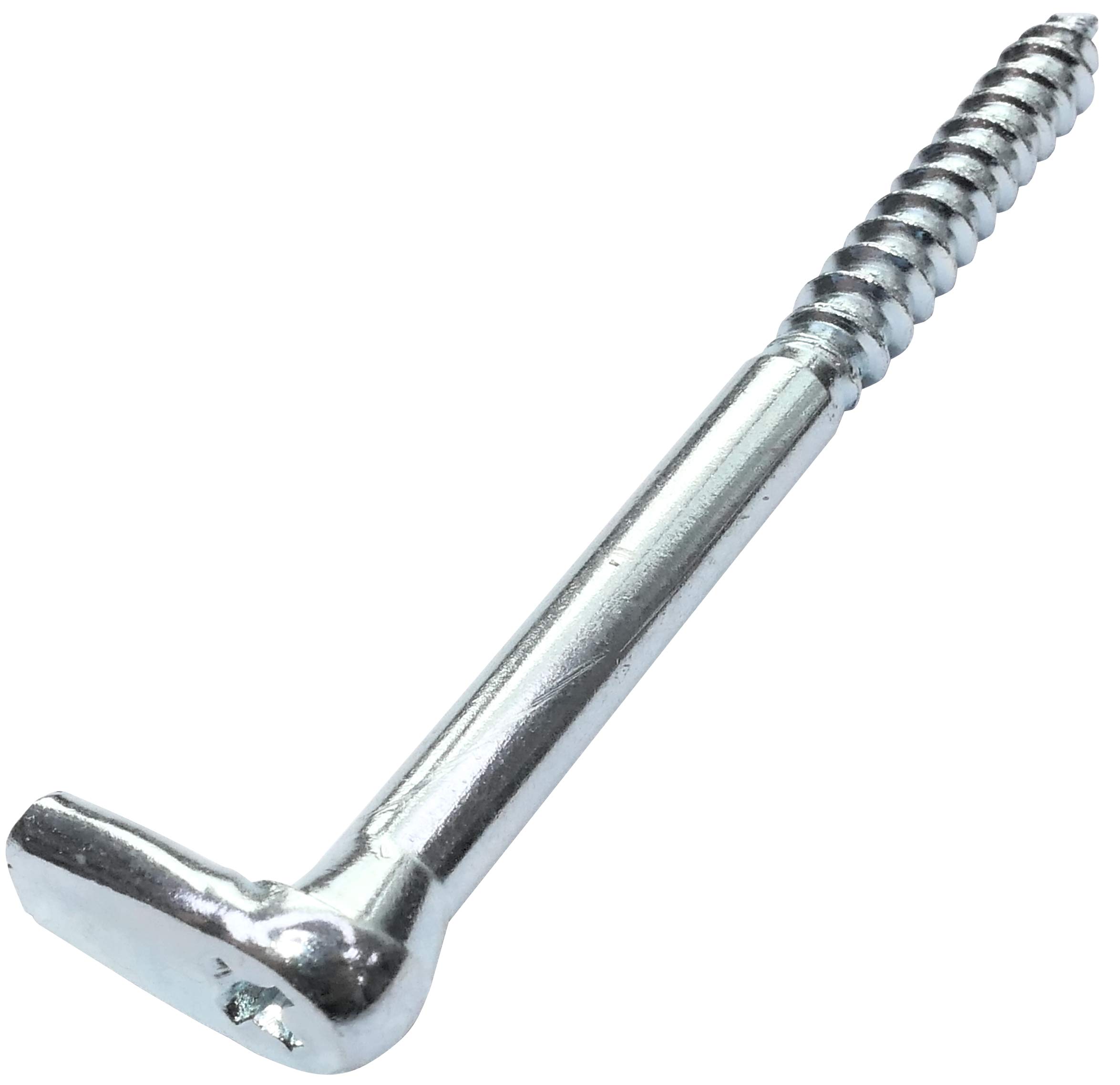 Set 20 Ganci A Vite Per Legno Ø5.8x80 Mm - Forma A L, Impronta Cruciforme, Acciaio Zincato - Foto 3