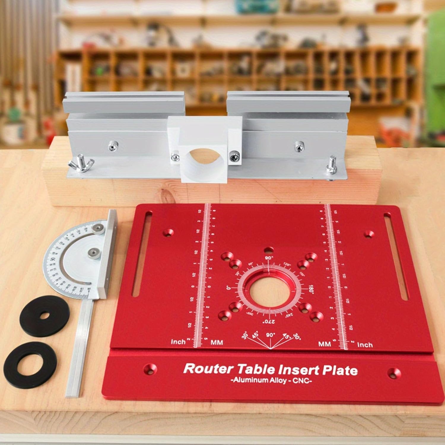 Router Table Insert Plate, Aluminum Alloy Woodworking Bench Router Flip Plate with Miter, Multifunctional Trimming Engraving Table for Milling Machine
