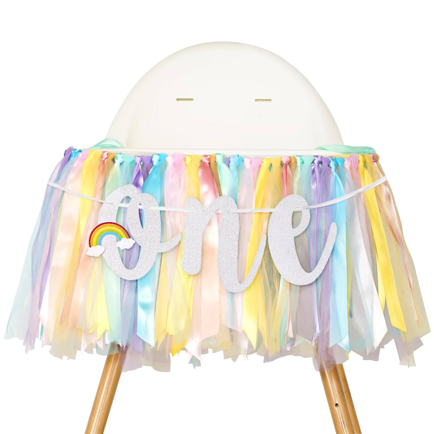 G2PLUS Első Születésnapi Szék Banner - Szivárvány Garland