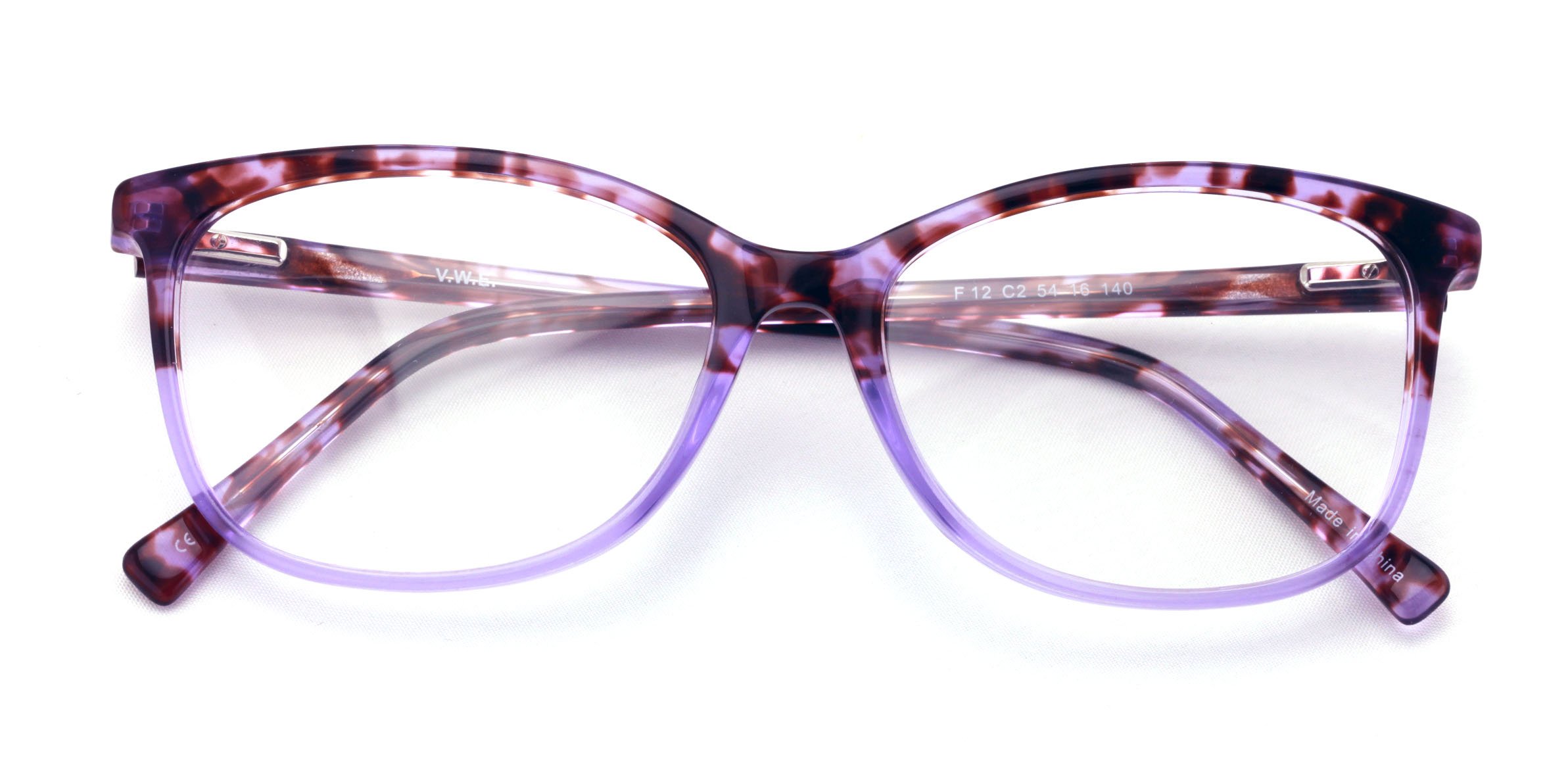 Women 2 Tone Leopard Fashion Acetate Non-prescription Glasses Frame Clear Lens Eyeglasses