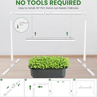 Wolezek 2FT T5 Grow Lights for Seed Starting with Timer, 32W Full Spectrum