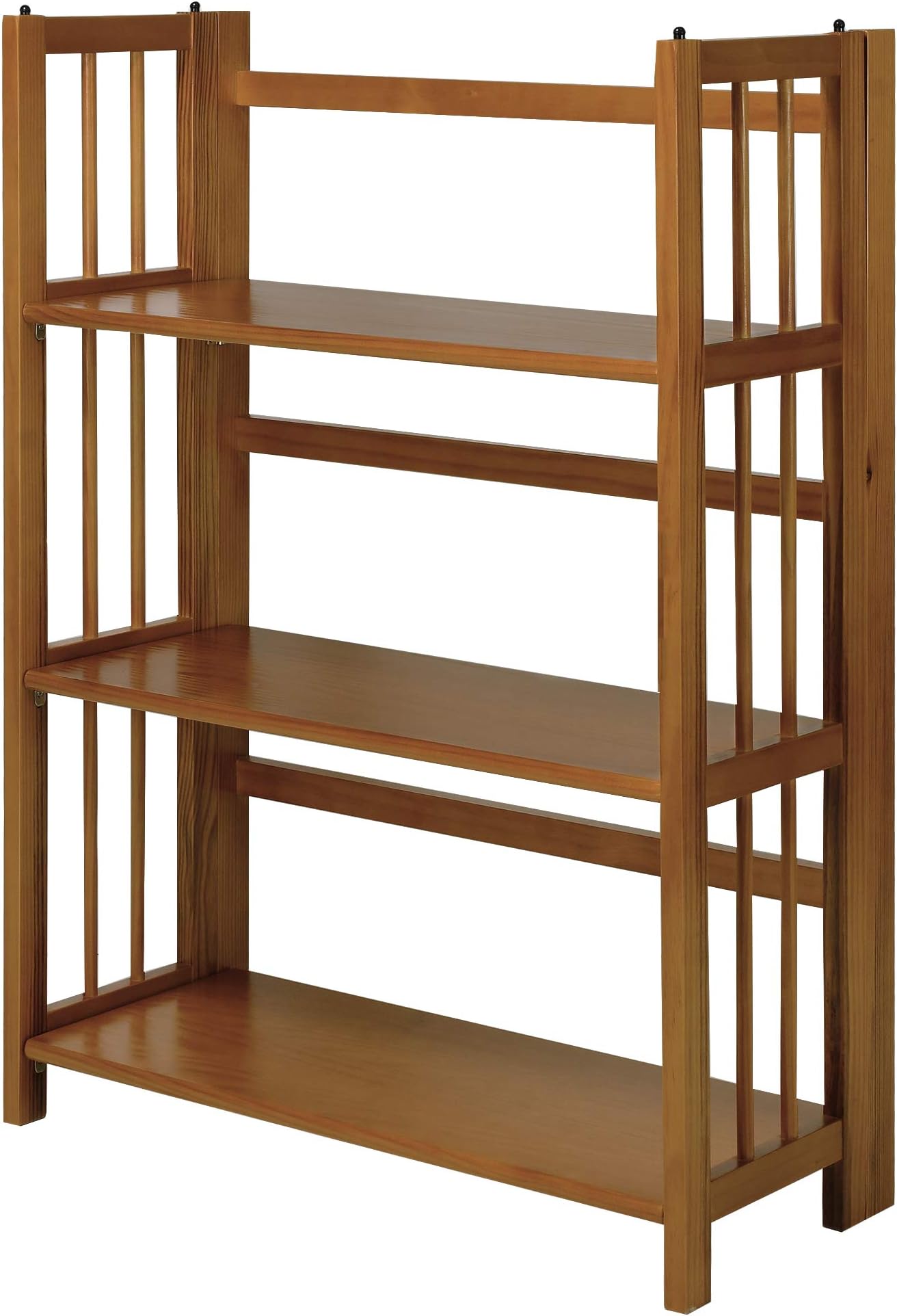 Casual Home 3-Shelf Stackable 27.5" Wide-Chestnut fold Bookcase
