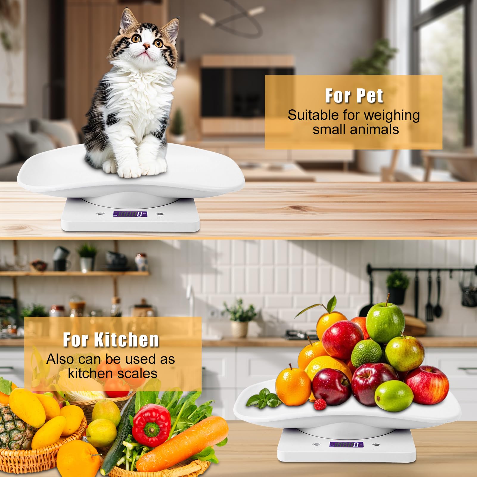Báscula Portátil de Alta Precisión para Mascotas de 10 Kg/1 G, Báscula Digital para Bebés Recién Nacidos, Báscula Digital para Mascotas Pequeñas para Gatos, Perros, Herramienta de