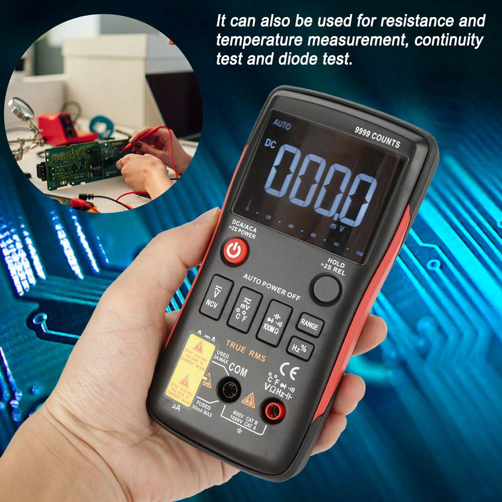 Q1 True-RMS Digital Digital Multimeter, Multimeter Multimeter Button 9999 Counts Analog Bar Graph Auto Ranging Measure Voltage