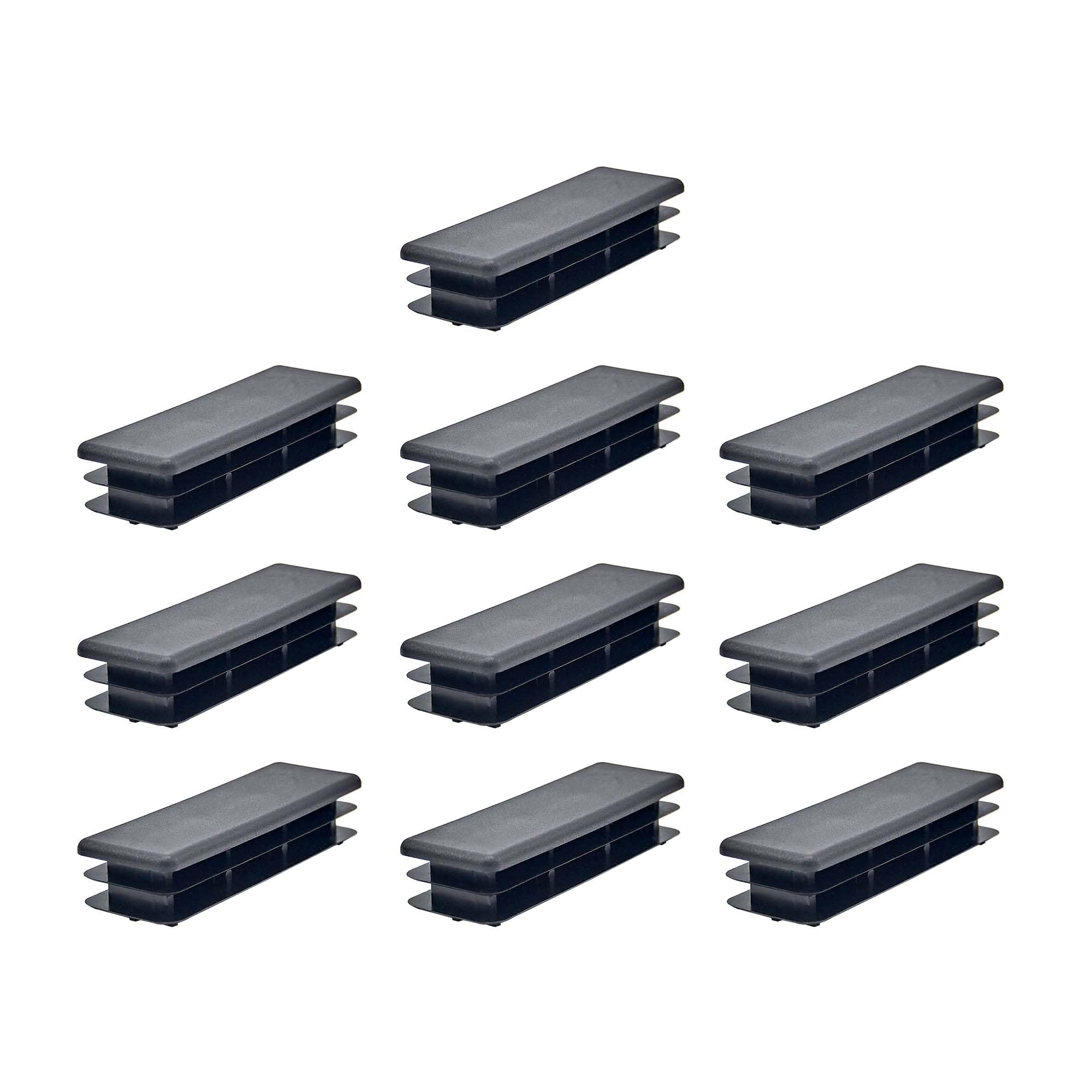Outwater Plastic 1" x 3" Rectangular Insert End Caps for Tubing, Finishing Plug for Rectangular Tubing Chair Glide, Floor Protector, Fits Multi Gauge