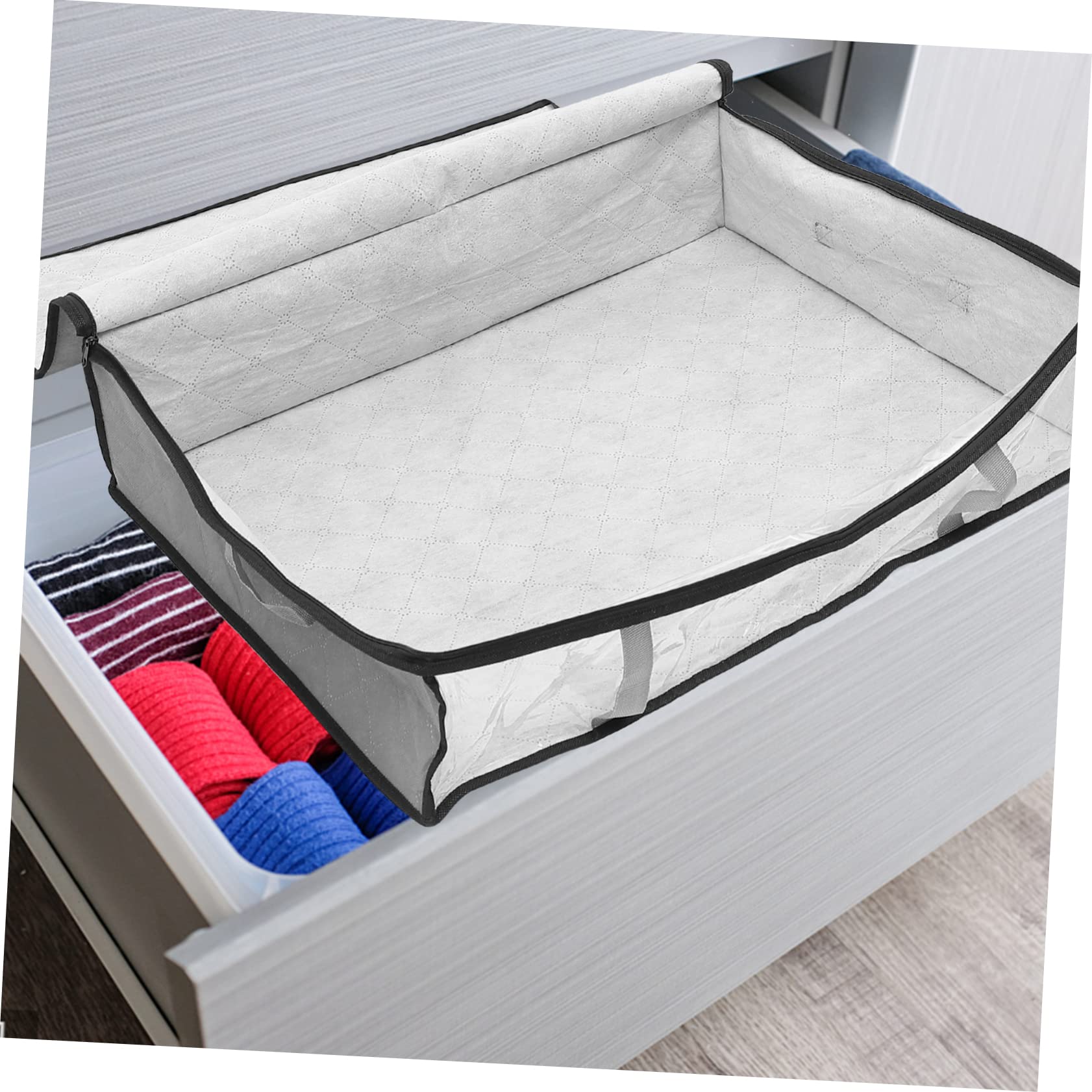 Sosoport 3 pezzi Organizer per Vestiti Pieghevole in Non Resistente Borsa Portaoggetti Sottoletto per Armadio Contenitore per Lenzuola Coperte e Piumoni Grigio