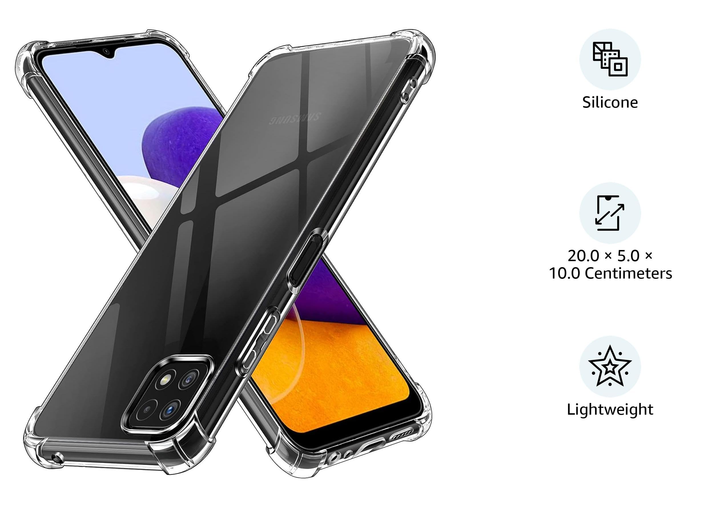 Samsung Galaxy A22 5G Case - Clear TPU Cover -2